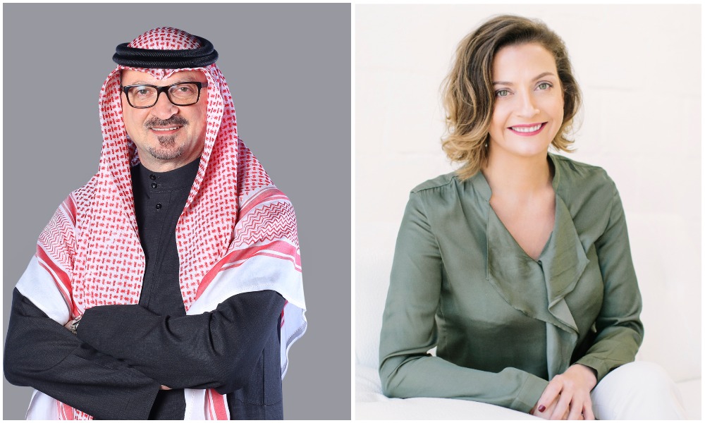 Dr. Khaled Al-Dhaher, country managing director for Accenture in Saudi Arabia and Dawn Metcalfe, an author and workplace culture advisor. (Accenture/Supplied)