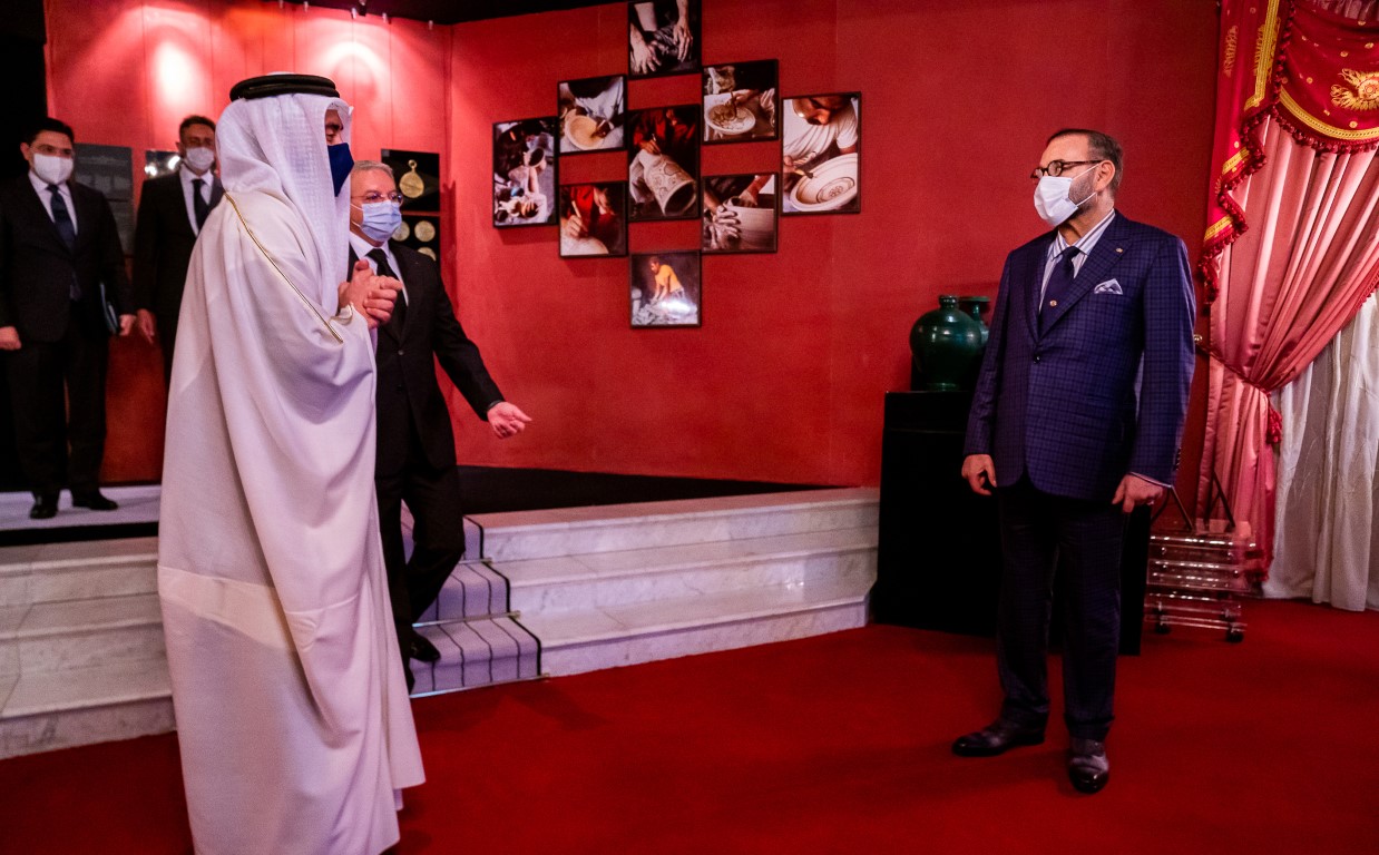 Morocco’s King Mohammed VI and the UAE’s Minister of Foreign Affairs and International Cooperation Sheikh Abdullah bin Zayed held talks in the capital Rabat on Thursday, Jan. 21, 2021. (WAM)