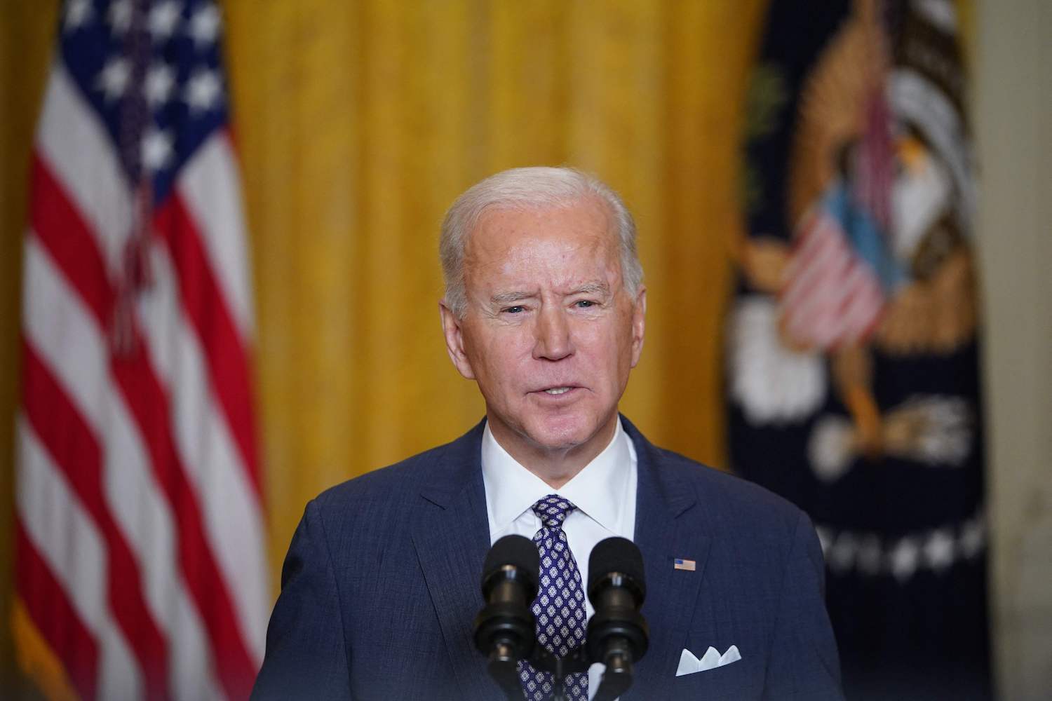 US President Joe Biden speaks to the Munich Security Conference in Germany, from the White House in Washington, DC, on February 19, 2021. (AFP) 