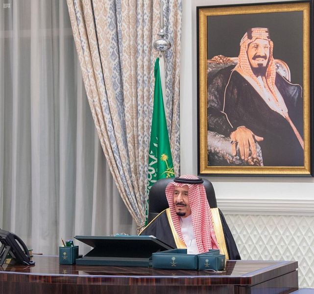 Saudi Arabia’s Council of Ministers held their weekly meeting chaired by King Salman in NEOM on Tuesday, March 9, 2021. (SPA)