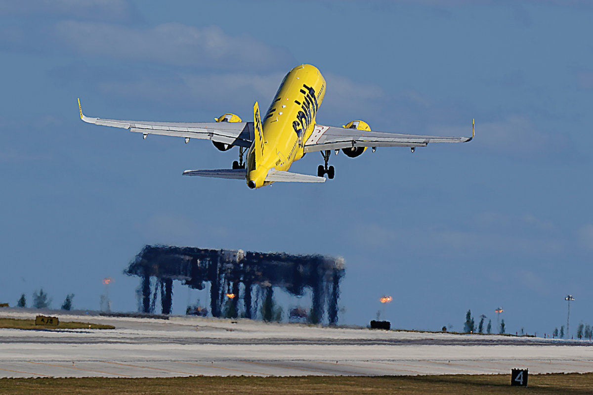 A Spirit Airlines Airbus A320 takes off from Fort Lauderdale-Hollywood Airport in Florida. (AP)