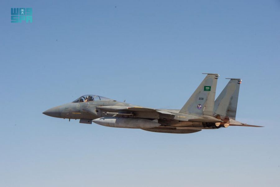 The Royal Saudi Air Force and Greek air force began joint defense exercises “Falcon Eye 2” at the King Faisal Airbase. (SPA)