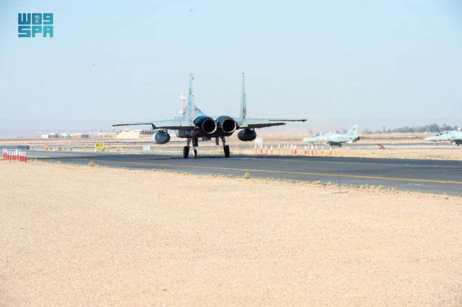 The Royal Saudi Air Force and Greek air force began joint defense exercises “Falcon Eye 2” at the King Faisal Airbase. (SPA)