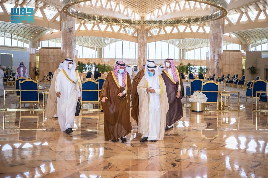 Kuwait’s Foreign Minister Sheikh Ahmed Nasser Al-Mohammed Al-Sabah arrives in Riyadh. (SPA)