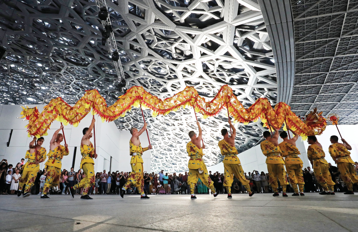 A South Korean dance troupe performs at the museum’s opening in 2017. (Supplied)