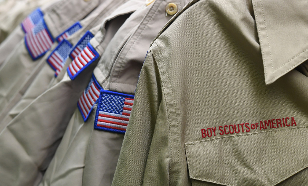 Boy Scouts of America uniforms are displayed in a retail store in Summit Township, Pennsylvania. Christopher Millette/Erie Times-News via AP, File) 