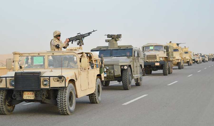 Egyptian Army's Armoured Vehicles are seen on a highway to North Sinai during a launch of a major assault against militants, in Ismailia, Egypt. (REUTERS file photo)