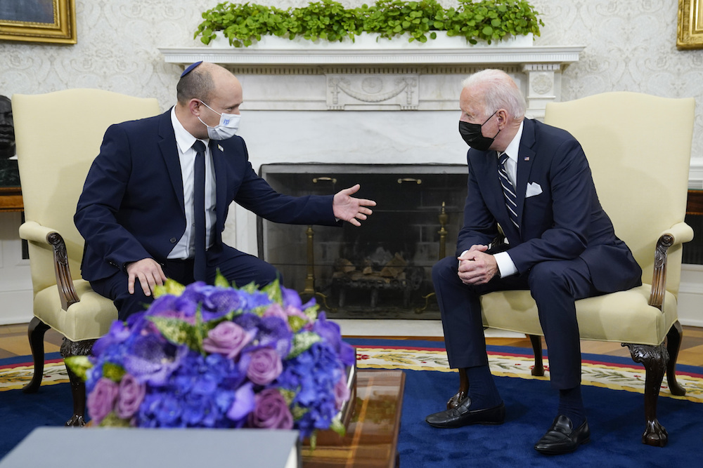 President Joe Biden meets with Israeli Prime Minister Naftali Bennett in the Oval Office of the White House. (AP)