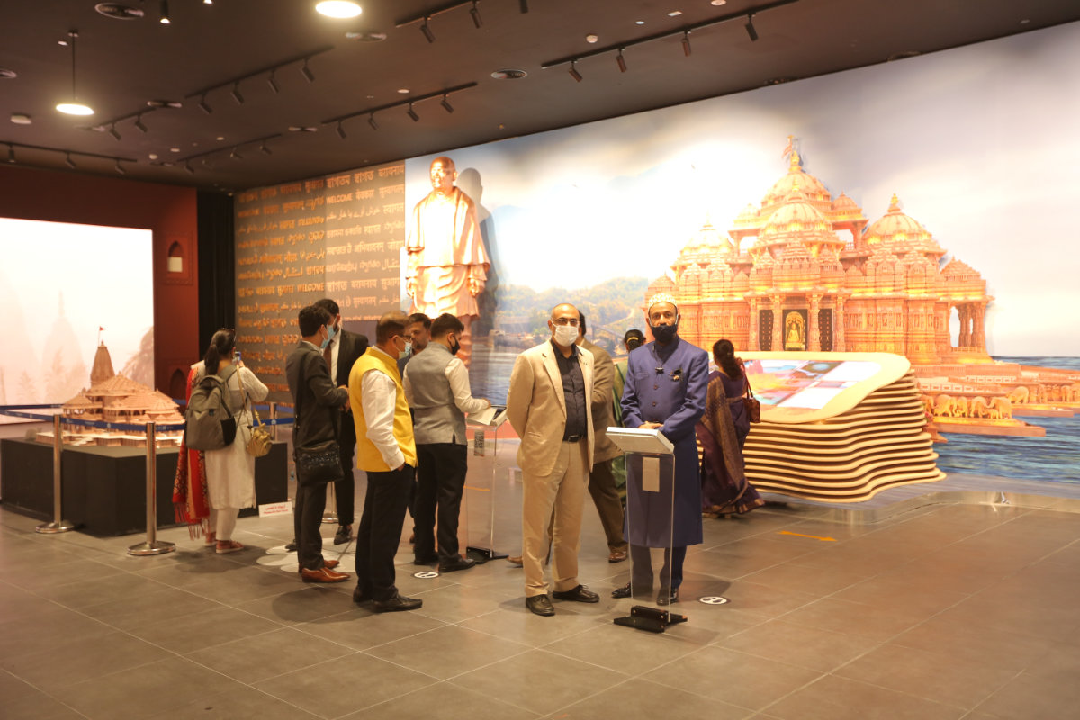 The Indian pavilion’s design represents the country’s dynamism and forward-thinking vision, echoing the theme of an “India on the move.” (Credit: Supplied)