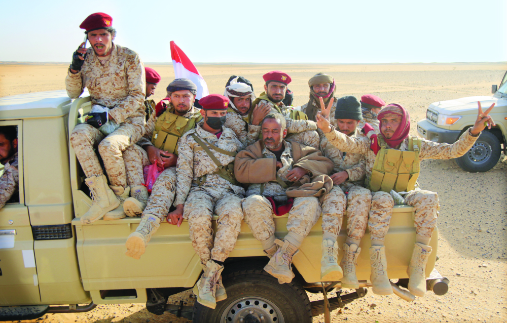 Yemeni army reinforcements arrive on the southern front of Marib to join fighters loyal to Yemen’s government. (AFP file photo)