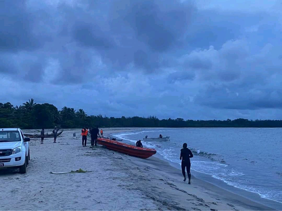 A rescue team prepares to help search for missing passengers of a cargo ship that sank off Madagascar on Dec. 21, 2021. (Twitter: @MDN_Madagascar)