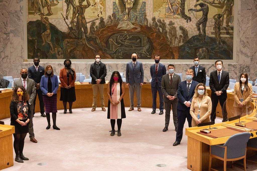 The political coordinators of members of the UN Security Council hold their first meeting for this year on Wednesday, Jan. 5, 2022. (Twitter/@UAEMissionToUN)