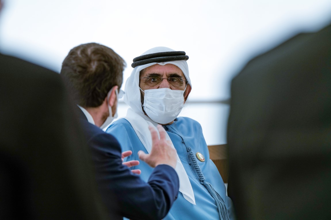 UAE Vice President, Prime Minister and Ruler of Dubai Sheikh Mohammed bin Rashid meets Israeli President Isaac Herzog. (WAM)