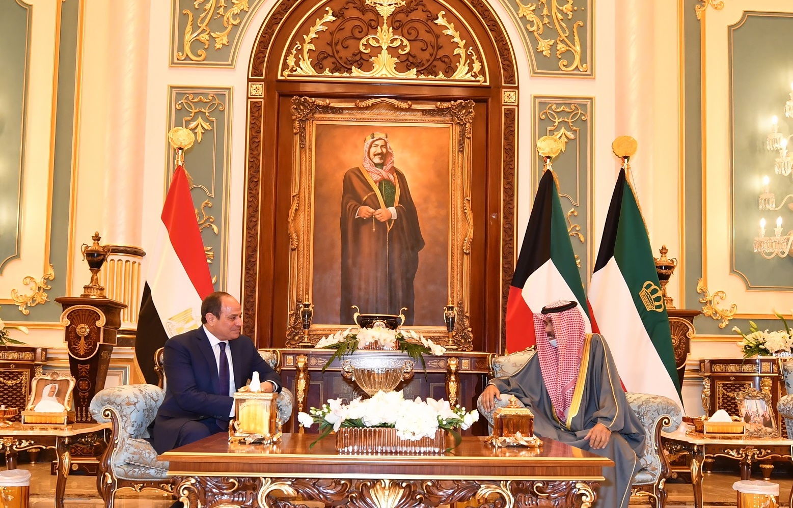 Kuwait’s Emir Sheikh Nawaf Al-Ahmed Al-Jaber Al-Sabah meets Egyptian President Abdel-Fattah El-Sisi. (KUNA)