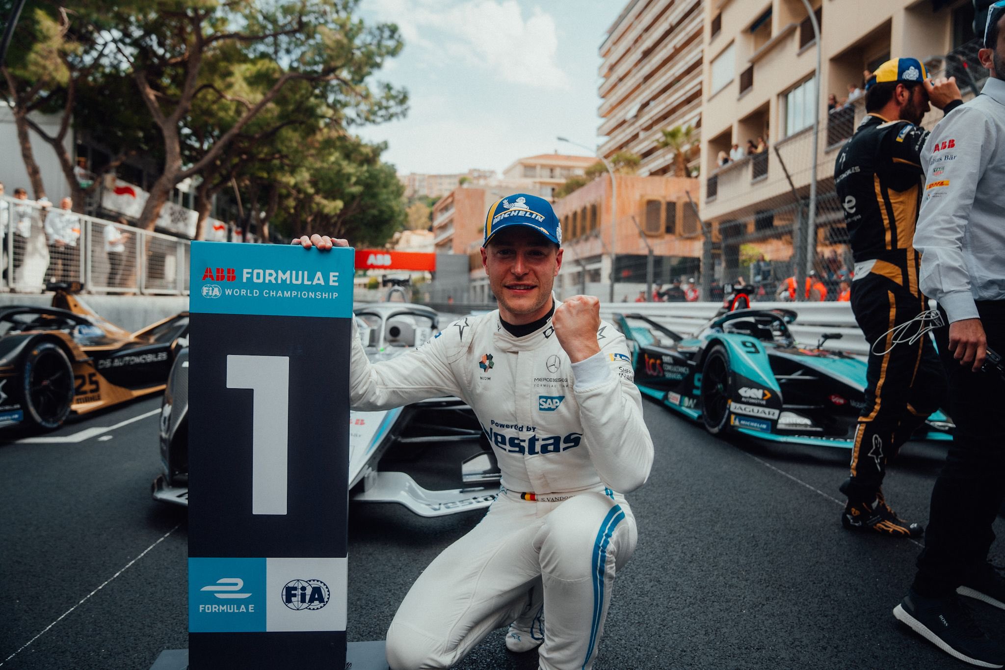 The Belgian beat out in-form driver Mitch Evans in the Jaguar, who came home in second. (Twitter/Mercedes EQ)