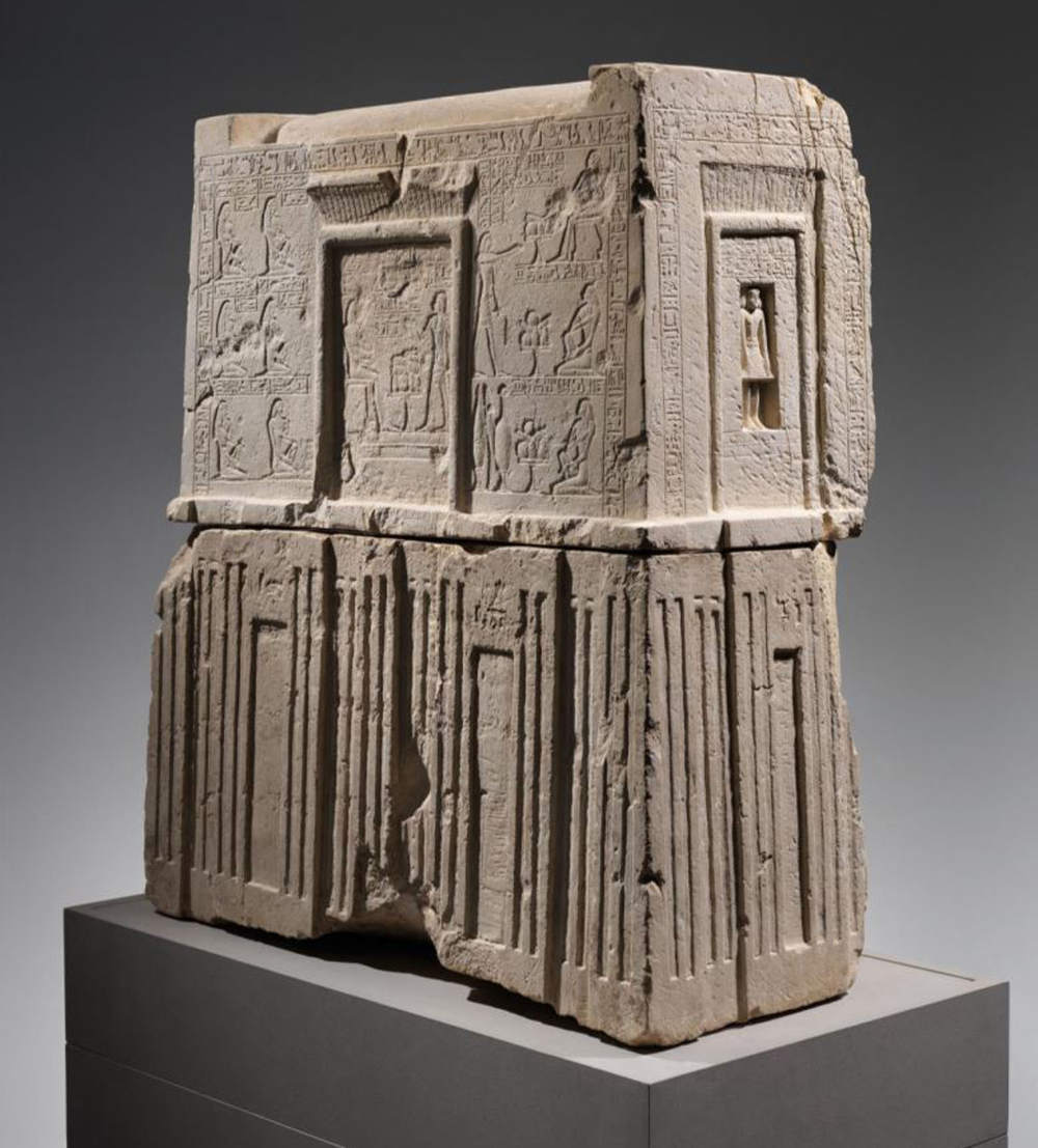 This evidence image shows  an Egyptian limestone model of a tomb, dated 1750-1720 B.C., and valued at $251,725 approximately. (AFP)