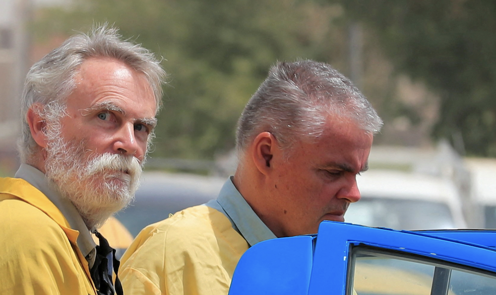 Jim Fitton (L) was sentenced to 15 years in prison in June for attempting to smuggle artifacts out of the country. (Reuters)