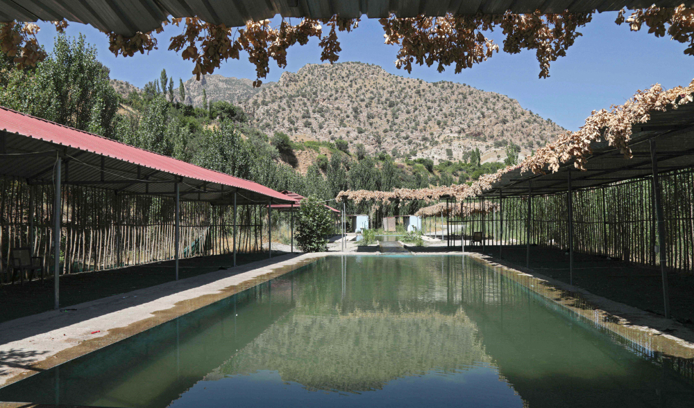 A picture shows a view of a mountain tourist spot which was hit with an artillery bombardment in the Zakho district village of Parakh in the north of Iraq’s autonomous Kurdish region. (AFP)