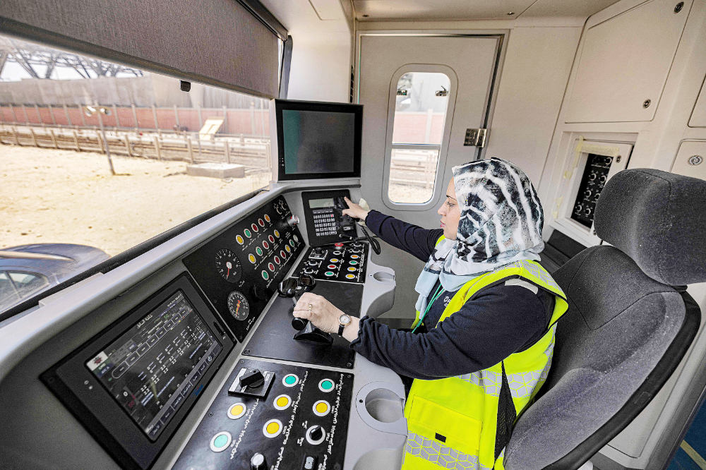 Hind Omar had rushed to apply to be a train driver, eager to be a pioneer in a country where only 14.3% of women are in formal employment, according to 2020 figures. (AFP)