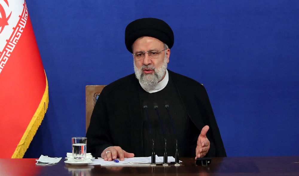 Iranian President Ebrahim Raisi speaks during a press conference in Tehran on August 29 2022. (AFP)