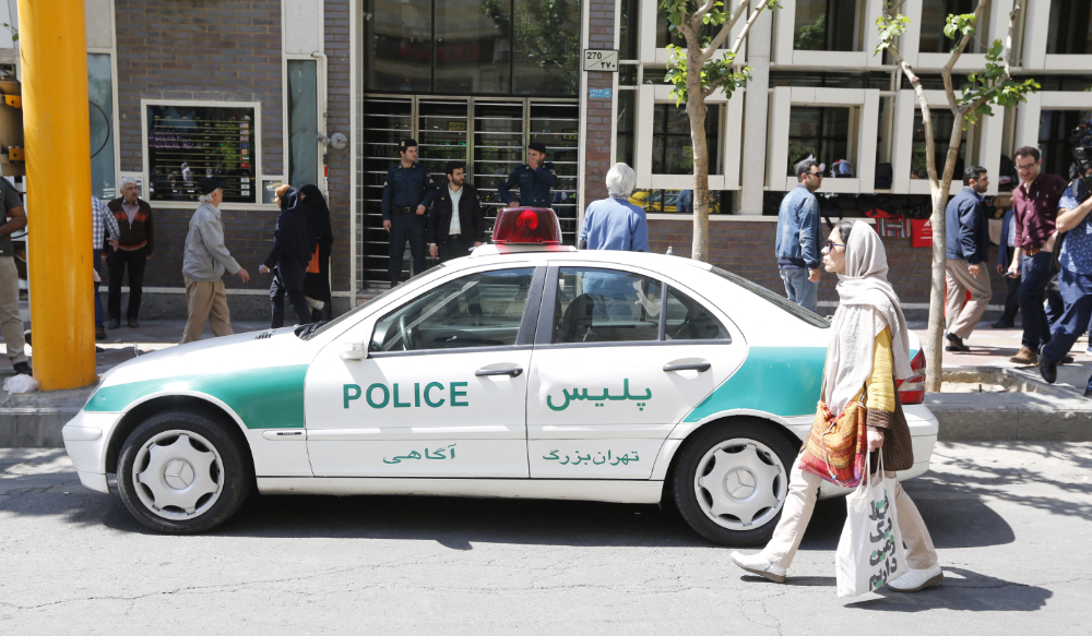 An Iranian police vehicle is seen parked in the capital Tehran. (AFP file photo)