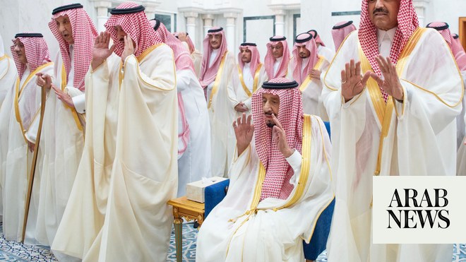 Saudi Arabia’s King Salman, Crown Prince Mohammed bin Salman perform Eid Al-Fitr prayers