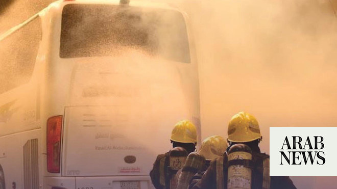 Civil Defense conducts bus fire drill in Mina