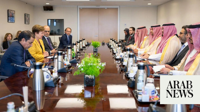 وزير الاقتصاد السعودي يتحدث مع المدير العام لصندوق النقد الدولي