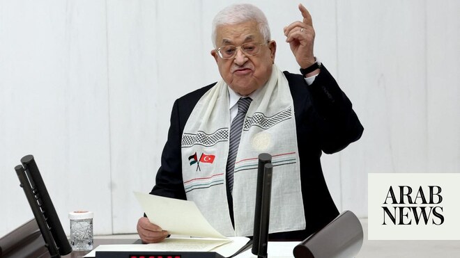 Abbas tells Turkish parliament he will go to Gaza