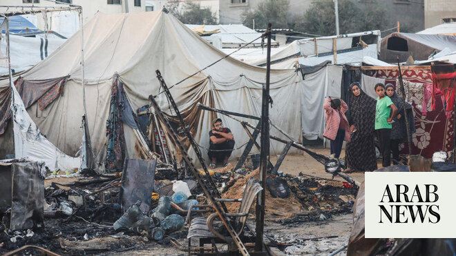 Israeli strike on hospital tent camp kills 4 and ignites a fire that burns dozens