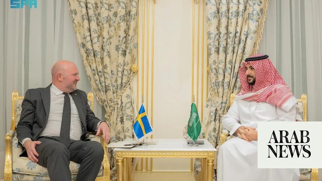 Saudi defense minister meets Swedish counterpart