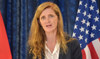 USAid Administrator Samantha Power speaks during a press conference in Port Moresby on August 13, 2023. (AFP file photo)