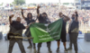 Saudi rockers Wasted Land pose with the Kingdom’s flag at Wacken Open Air 2024. (Supplied)