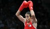 Algeria’s Imane Khelif reacts prior the match against Hungary’s Anna Luca Hamori in the women’s 66kg quarter-final boxing match 