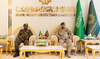 The head of the Islamic Military Counter Terrorism Coalition receives the Ethiopian military attache in Saudi Arabia in Riyadh.