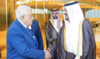 Palestinian President Mahmoud Abbas arrives in Riyadh on Monday. (SPA)