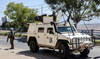 Peacekeepers of the Spanish Contingent in the United Nations Interim Force in Lebanon (UNIFIL) patrol in Lebanon. 