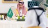 Saudi Foreign Minister Prince Faisal bin Farhan chairs a Saudi-Qatari Coordination Council meeting in Riyadh on Sunday. (SPA)