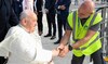 Pope Francis, seated on a wheelchair, boards his plane heading to Indonesia on September 2, 2024 at Rome’s Fiumicino airport.