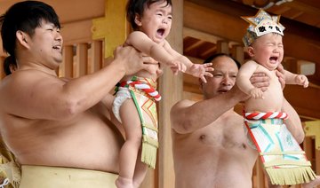 Bawl of a time: Tearful toddlers battle in ‘crying sumo’