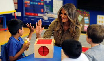 US First Lady Melania Trump visits American school in Riyadh