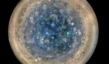 NASA releases never-before-seen photos of Jupiter's stormy poles