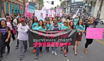 Hundreds join #MeToo march in Hollywood against sexual abuse