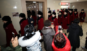 North Korea’s cheering squad arrive for Pyeongchang Winter Olympics