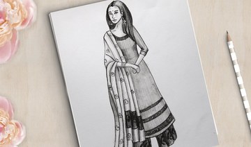 pencil indian dress sketch