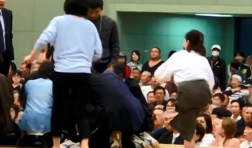 Sumo in uproar as women first responders ordered out of ring