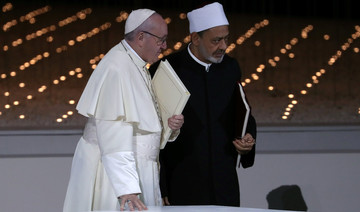 Pope Francis and Al-Azhar’s Sheikh Ahmed Al-Tayeb sign declaration of fraternity in Abu Dhabi