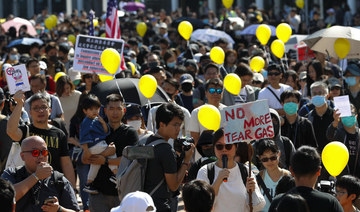 Hundreds march in Hong Kong against use of tear gas
