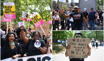 Anti-racism and right-wing protesters rally in London and UK as BLM march called off