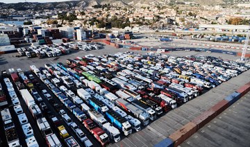Almost 680 cars, trucks, motorbikes and quad bikes — along with eight helicopters and 15 containers of support equipment — left the French port for a three-week voyage to Jeddah. (Supplied/SAMF)